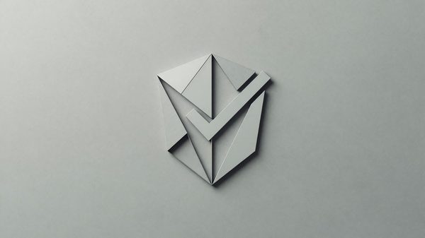 Simple abstract minimalist illustration representing data privacy compliance — geometric shape suggesting a shield and a checkmark, muted color palette, no people, no text, no logos
