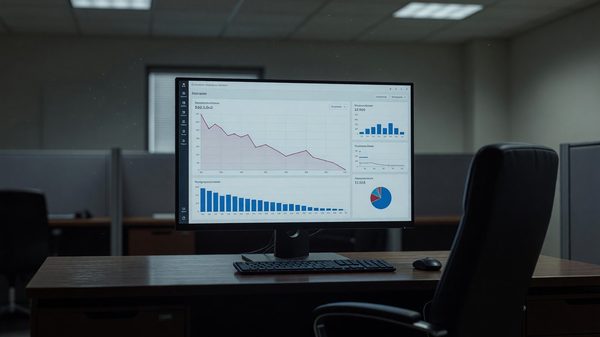 Empty virtual conference platform dashboard showing declining remote attendee engagement metrics